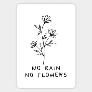 No Rain No Flowers | Line Art Magnet